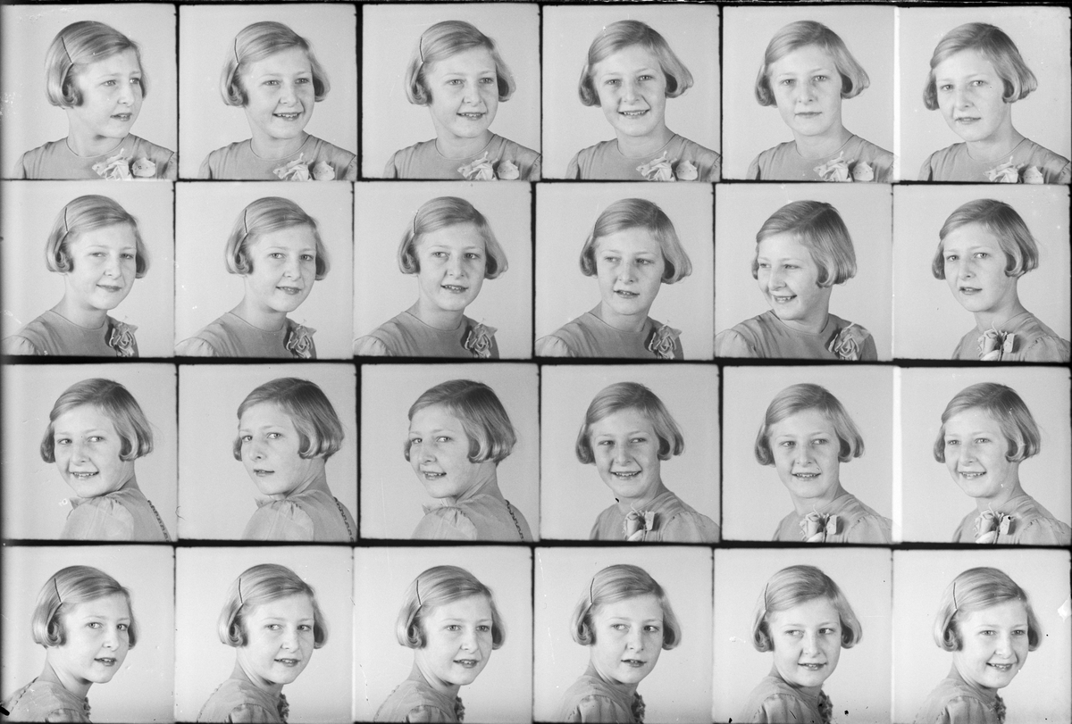 Skötsner-Edhlund, Ateljé Portrait - Girl, Östhammar Uppland 1937