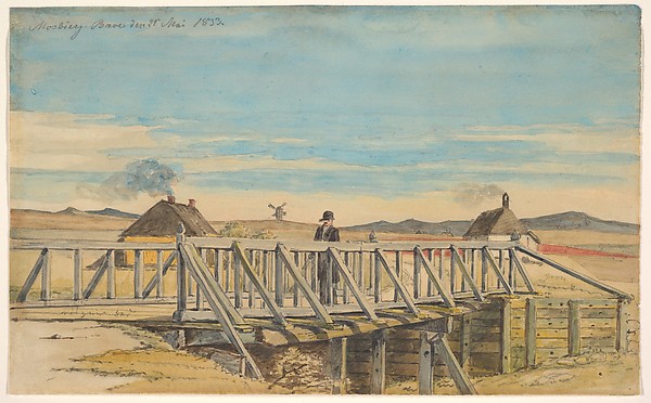 Martinus Rørbye, Landscape with a Bridge Near Mosbjerg