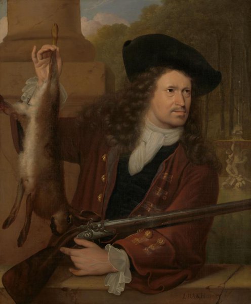 Ludolf Bakhuysen, Jan de Hooghe (1650-1731). Anna de Hooghe's Cousin, Dressed for Shooting