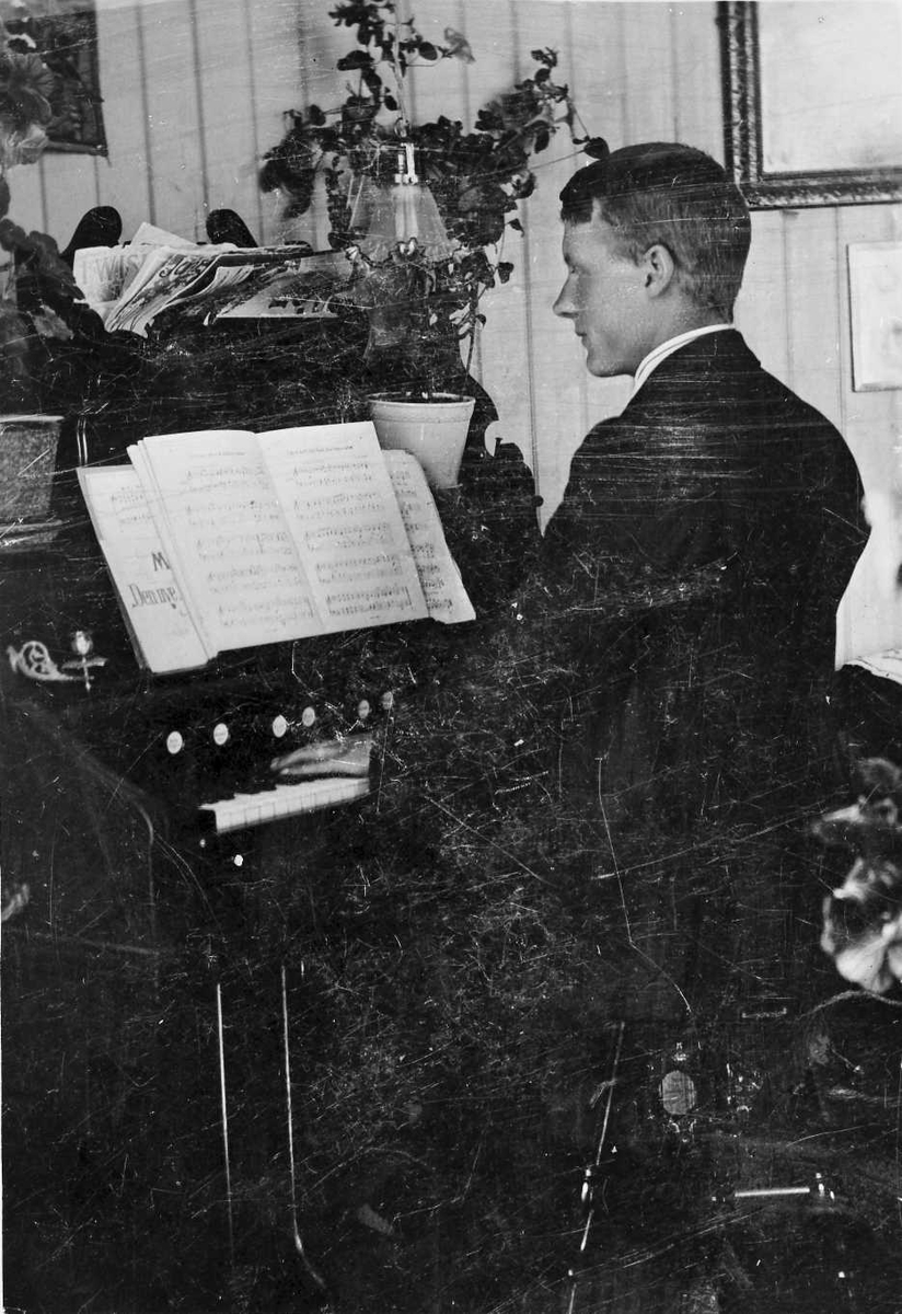 Oscar Holte, Mann spiller orgel