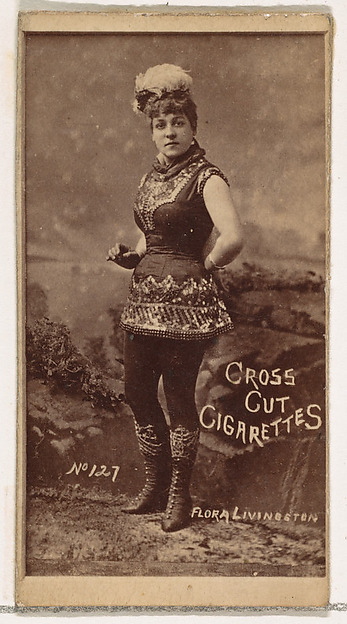 W. Duke, Sons & Co., Card Number 127, Flora Livingston, from the Actors and Actresses series (N145-1) issued by Duke Sons & Co. to promote Cross Cut Cigarettes
