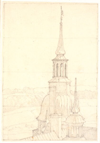 Christen Købke, Et af de to små tårne på Frederiksborg.
