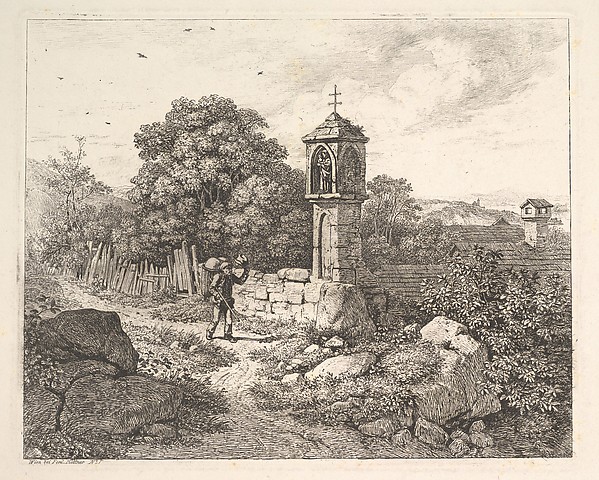 Johann Christoph Erhard, A Peasant Greeting the Statue of Mary