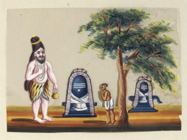 Unknown, One of three paintings of Hindu deities.