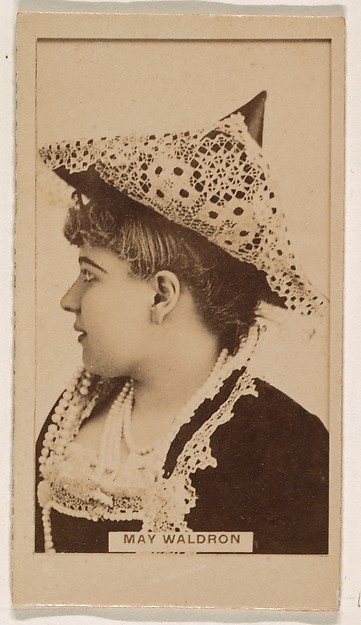 Kinney Brothers Tobacco Company, May Waldron, from the Actresses series (N245) issued by Kinney Brothers to promote Sweet Caporal Cigarettes