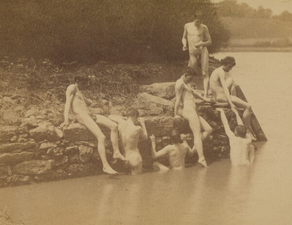 Thomas Eakins, Thomas Eakins and Male Nudes at the Site of "Swimming"