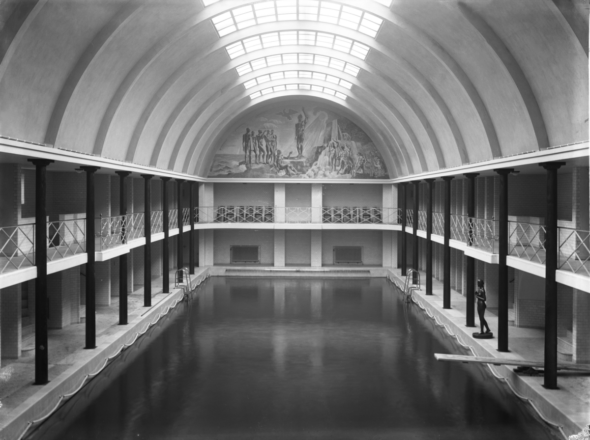 Samuel Lindskog, Örebro Simhall , varmbadhuset. Interiör.