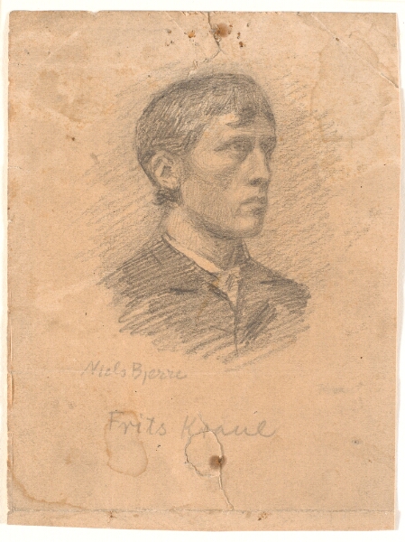 Niels Bjerre, Portræt af maleren Frits Kraul (1862-1935) i 3/4 profil
