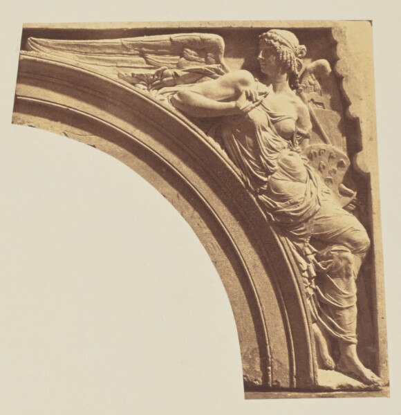 Édouard Baldus, ["La Peinture", Sculpture by François Félix Roubaud, Decoration of the Louvre, Paris]
