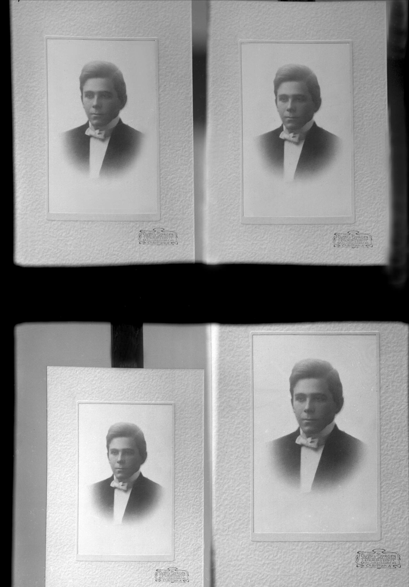 Gustav Borgen, Avfotografering, fire eksponeringer.