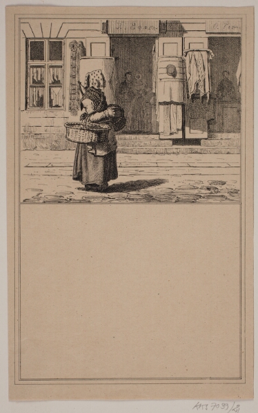 Adolph Kittendorff, Kone ved kramboden. Nr. 20 i Chr. Winther og M. Rørbye, "25 Billeder for små børn"
