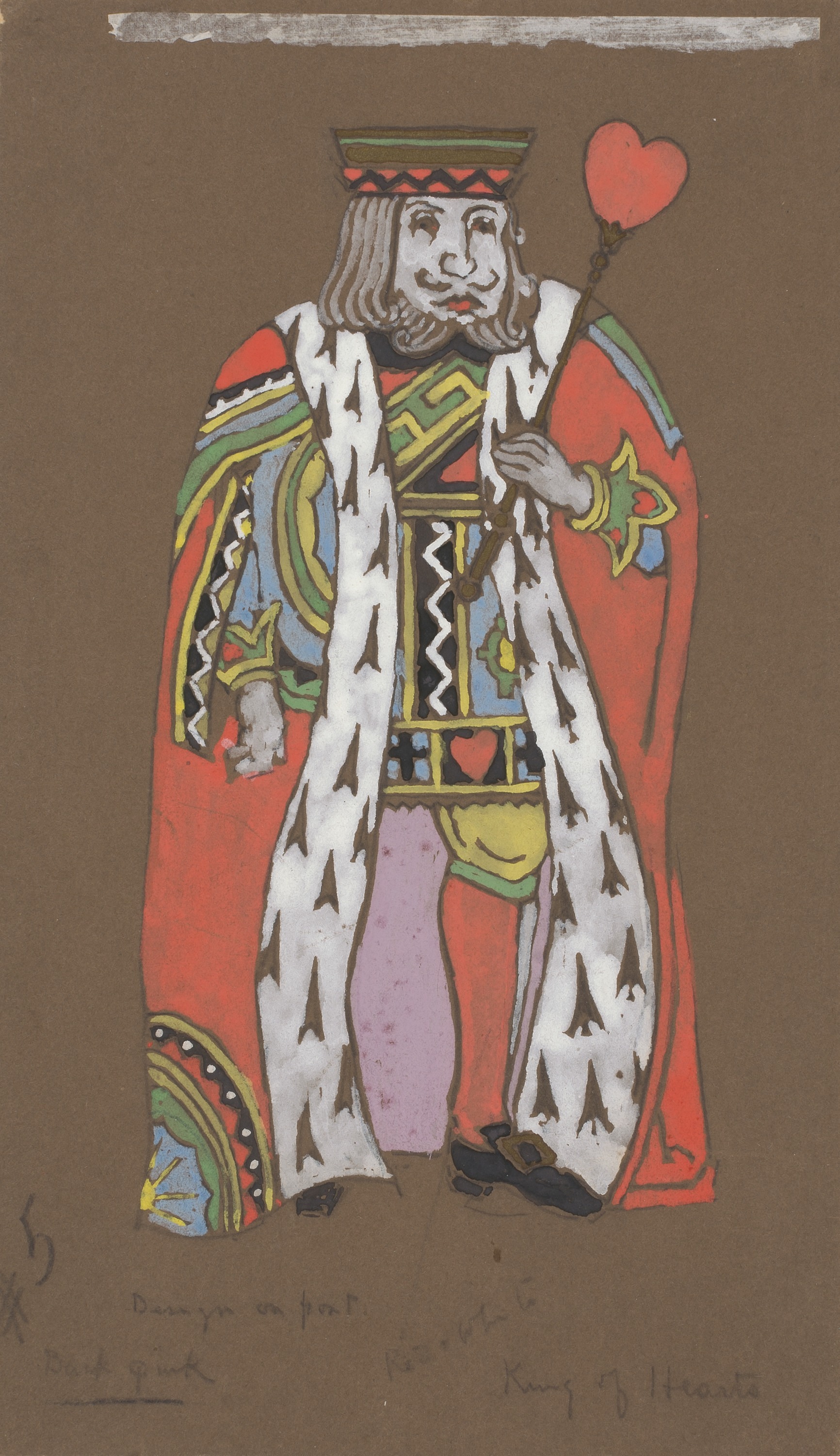 William Penhallow Henderson, King of Hearts (costume design for Alice-in-Wonderland, 1915