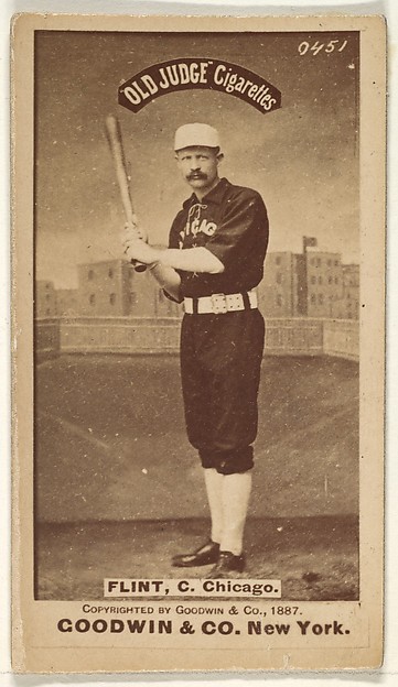 Goodwin & Company, Frank Sylvester "Silver" Flint, Catcher, Chicago, from the Old Judge series (N172) for Old Judge Cigarettes