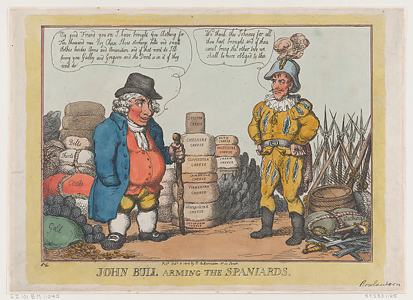 Thomas Rowlandson, John Bull Arming The Spaniards
