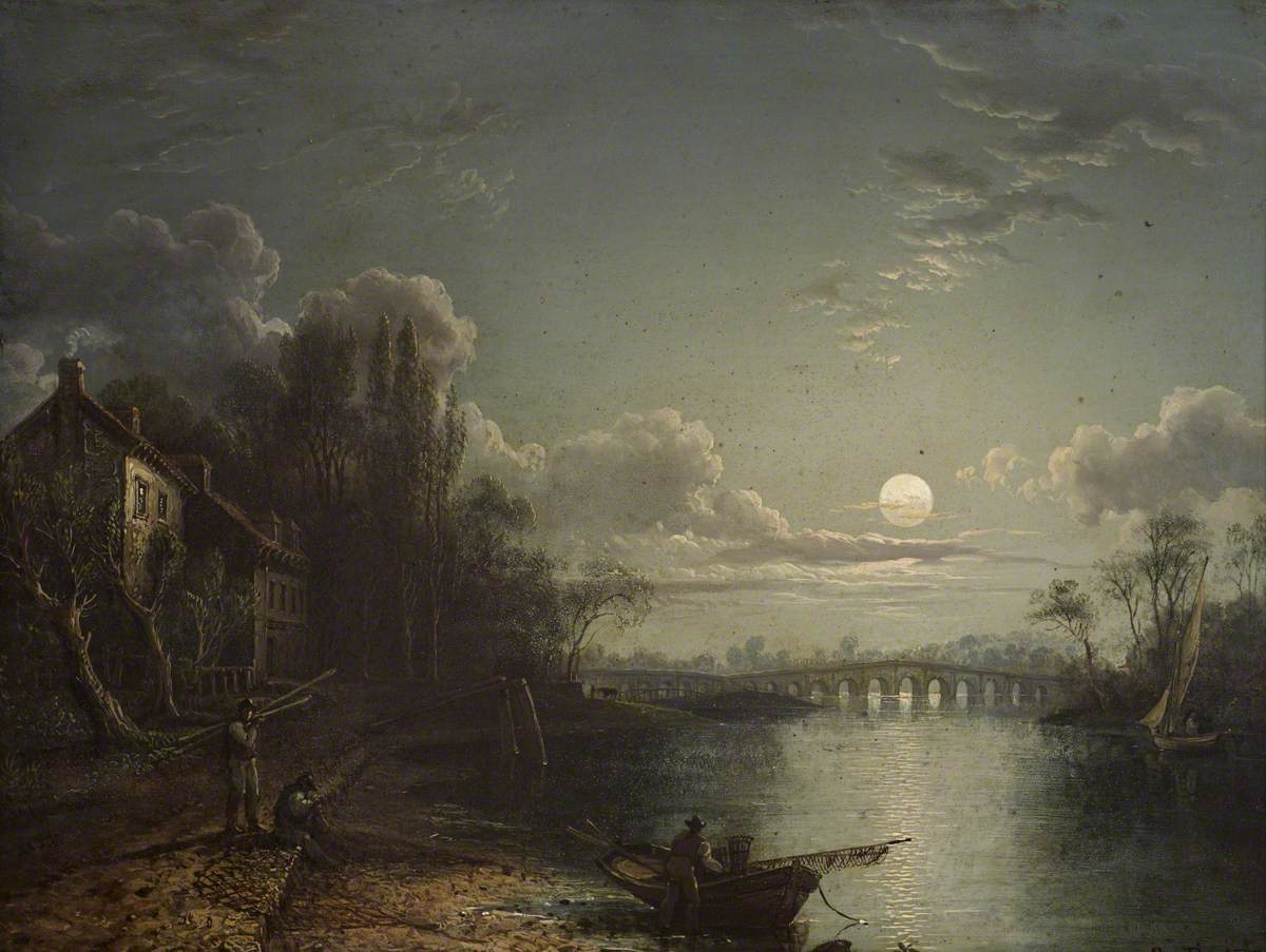 Sebastian Pether, Called Walton Bridge by Moonlight (actually Chertsey Bridge)