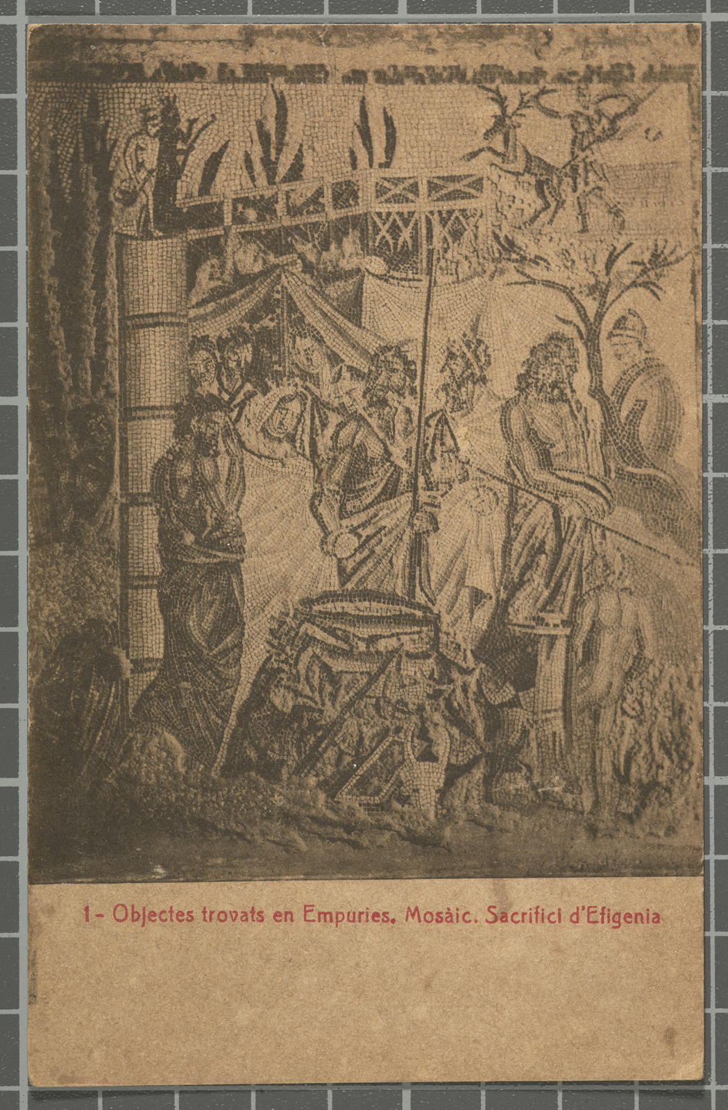 Josep Esquirol Pérez, 1 - Objects found in Empuries, Mosaic. Sacrifice of Efigeny