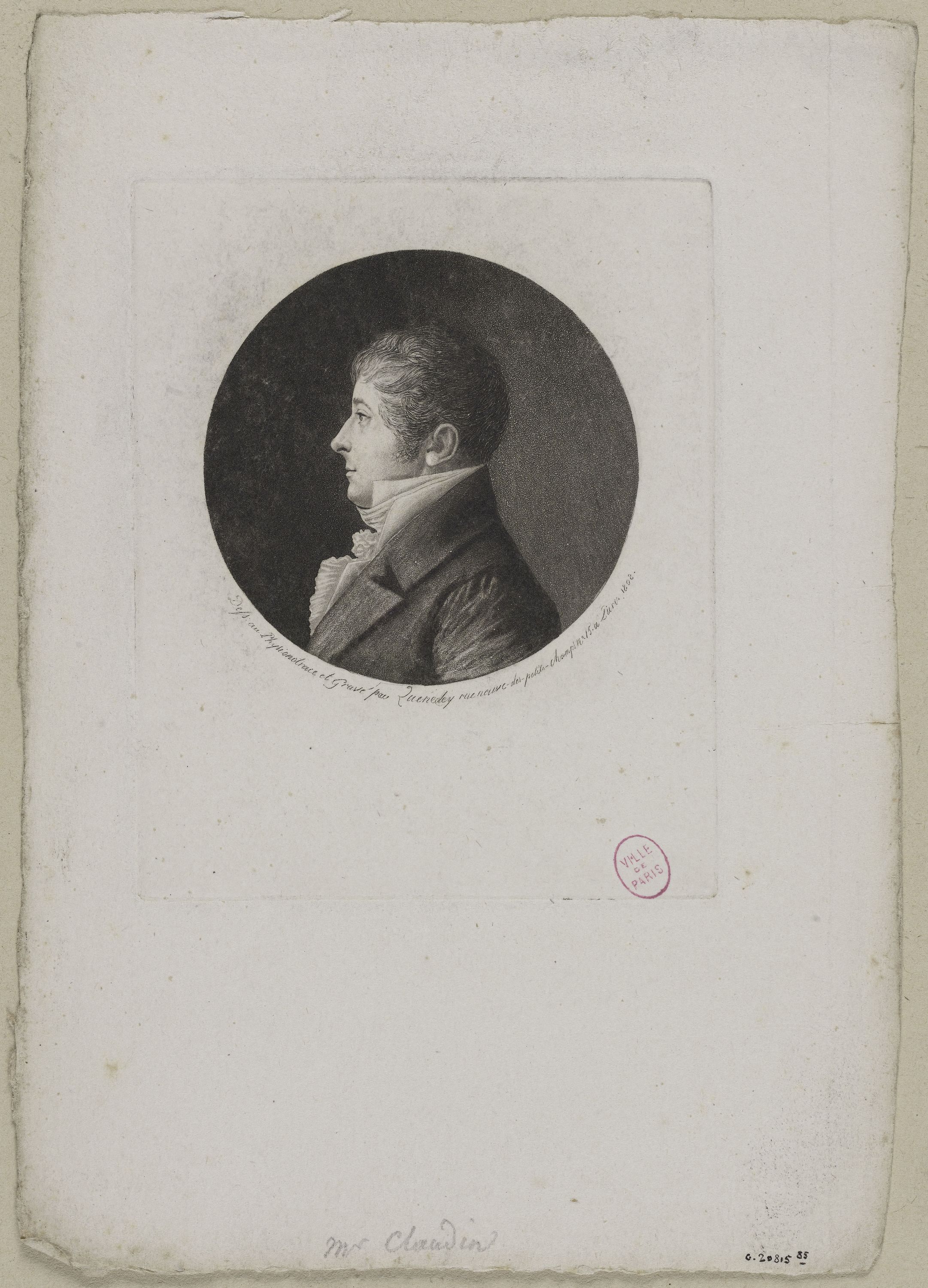 Edmé Quenedey, Portrait de Monsieur Claudin
