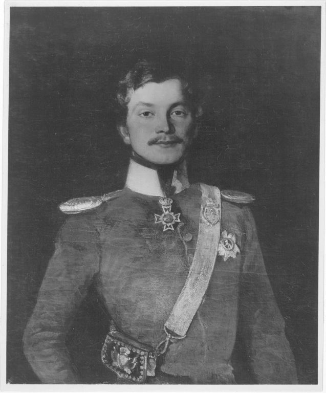 Ferdinand von Rayski, Bildnis eines Herrn von Fabrice in der Uniform der sächsischen Gardereiter