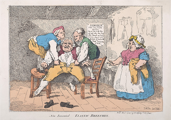 Thomas Rowlandson, New Invented Elastic Breeches