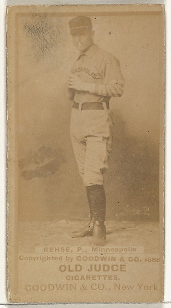 Goodwin & Company, Rehse, Pitcher, Minneapolis, from the Old Judge series (N172) for Old Judge Cigarettes