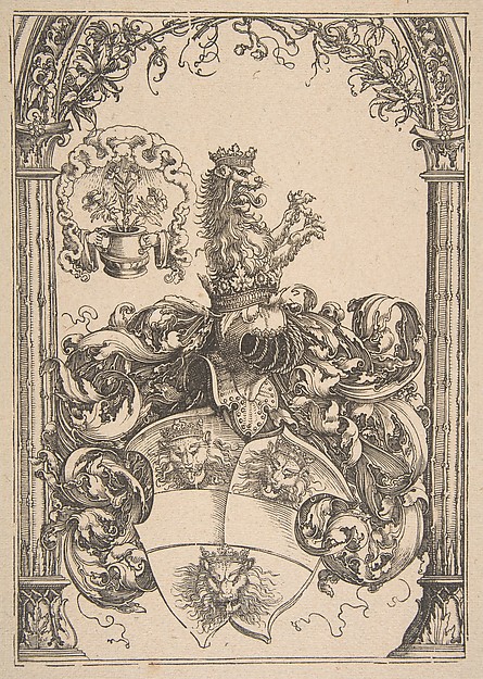 Albrecht Dürer, Coat of arms with Three Lions' Heads
