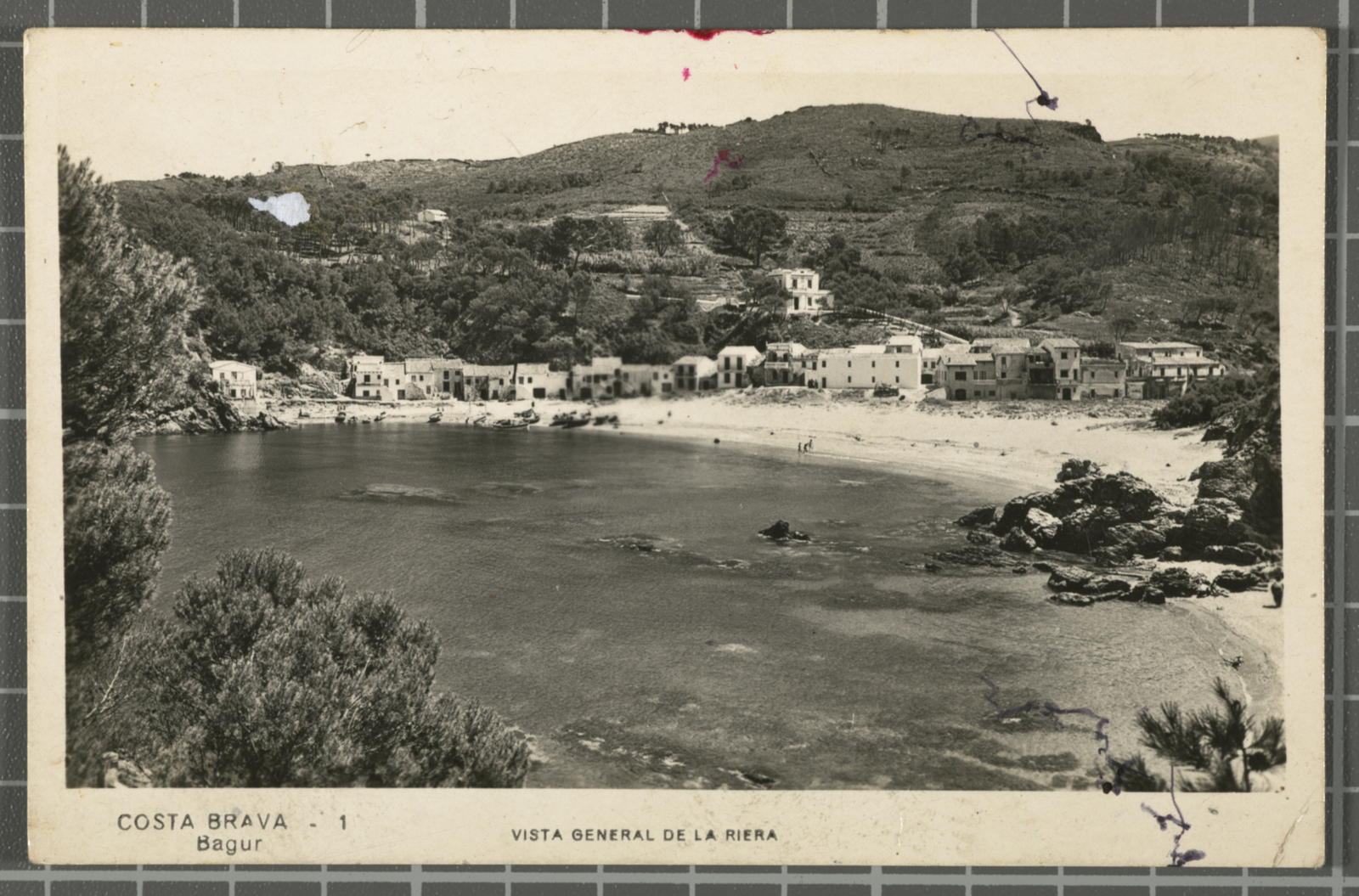 Desconegut, Costa Brava - 1. Bagur. Vista general de la Riera