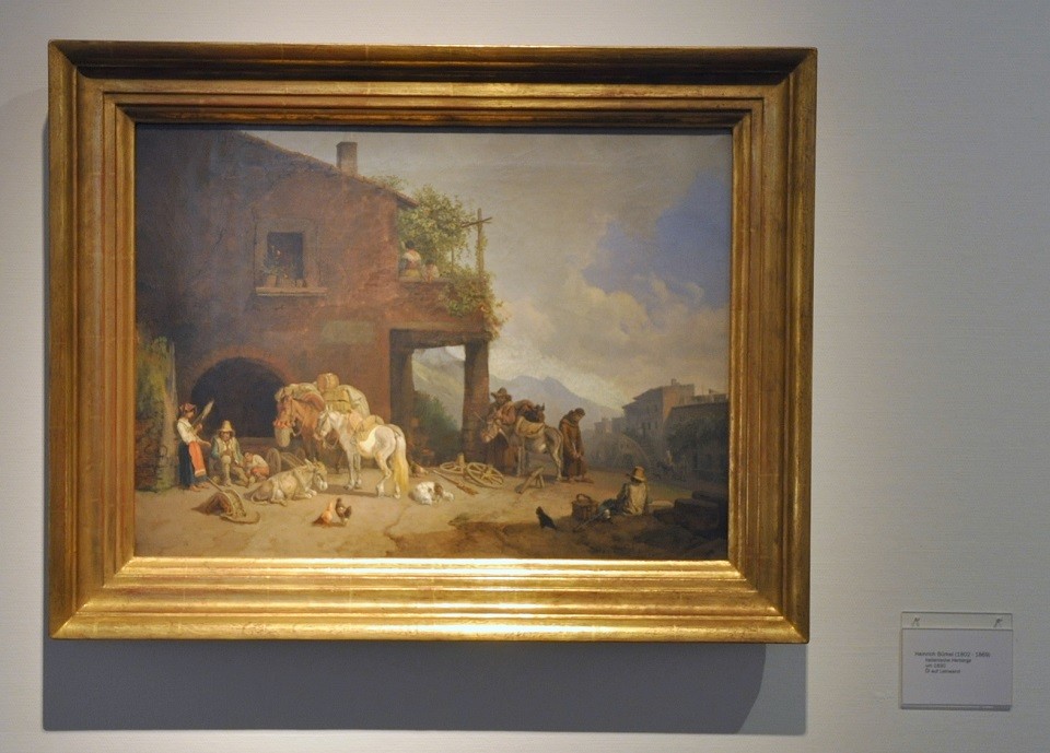 Heinrich Bürkel, Italienische Herberge vor einer italienischen Schmiede