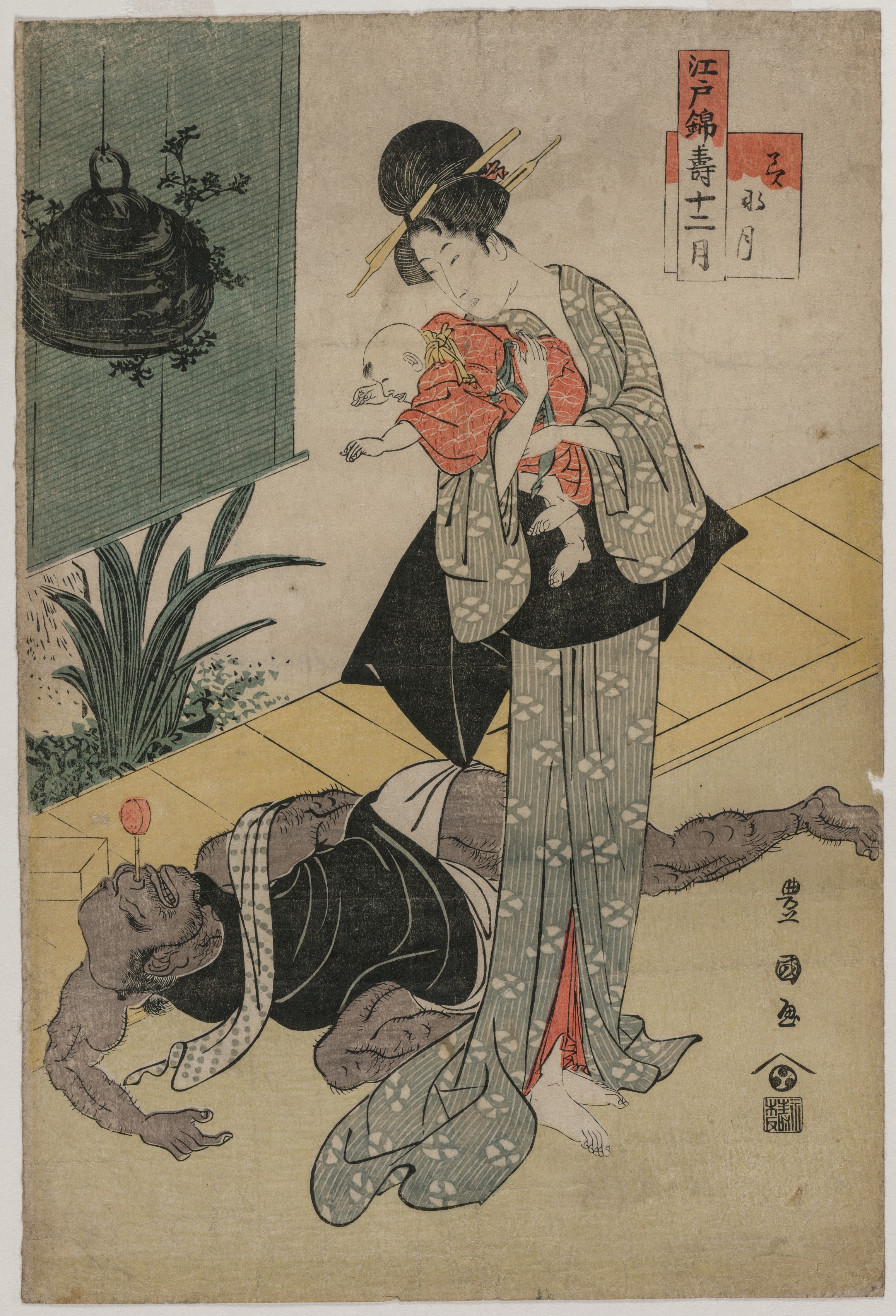 Utagawa Toyokuni, The Sixth Month (from the series The Twelve Felicitous Months in Edo Brocades)