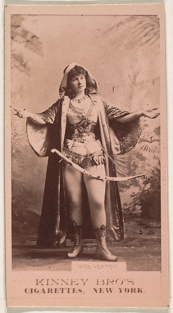 Kinney Brothers Tobacco Company, Miss Norton, from the Actresses series (N245) issued by Kinney Brothers to promote Sweet Caporal Cigarettes
