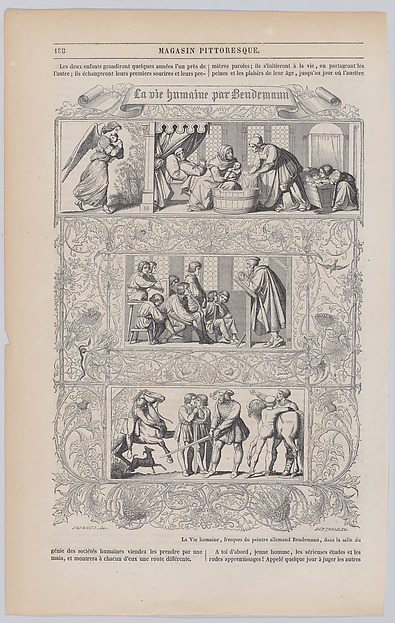 Anonymous, The Human Life by Bendemann, from "Le Magasin Pittoresque"
