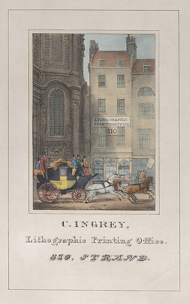 Anonymous, British, 19th century, Trade Card for C. Ingrey, Lithographic Printer