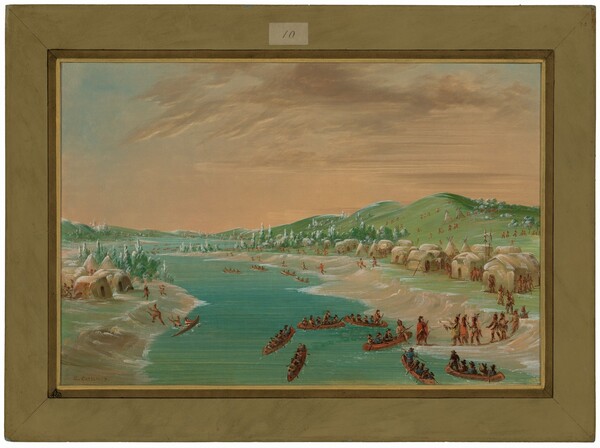 George Catlin, La Salle and Party Arrive at the Village of the Illinois.  January 1, 1680