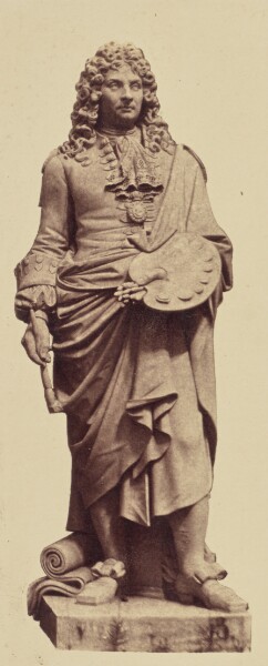 Édouard Baldus, ["Le Brun", Statue by Jean Claude Petit, Decoration of the Louvre, Paris]