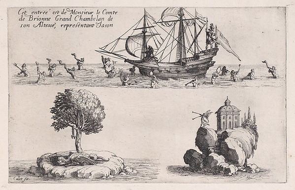 Jacques Callot, Entrée de M. de Brionne (Entrance of Monsieur de Brionne), from "Le Combat a la Barrière"