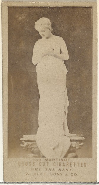 W. Duke, Sons & Co., Card Number 590, Sadie Martinot, from the Actors and Actresses series (N145-3) issued by Duke Sons & Co. to promote Cross Cut Cigarettes