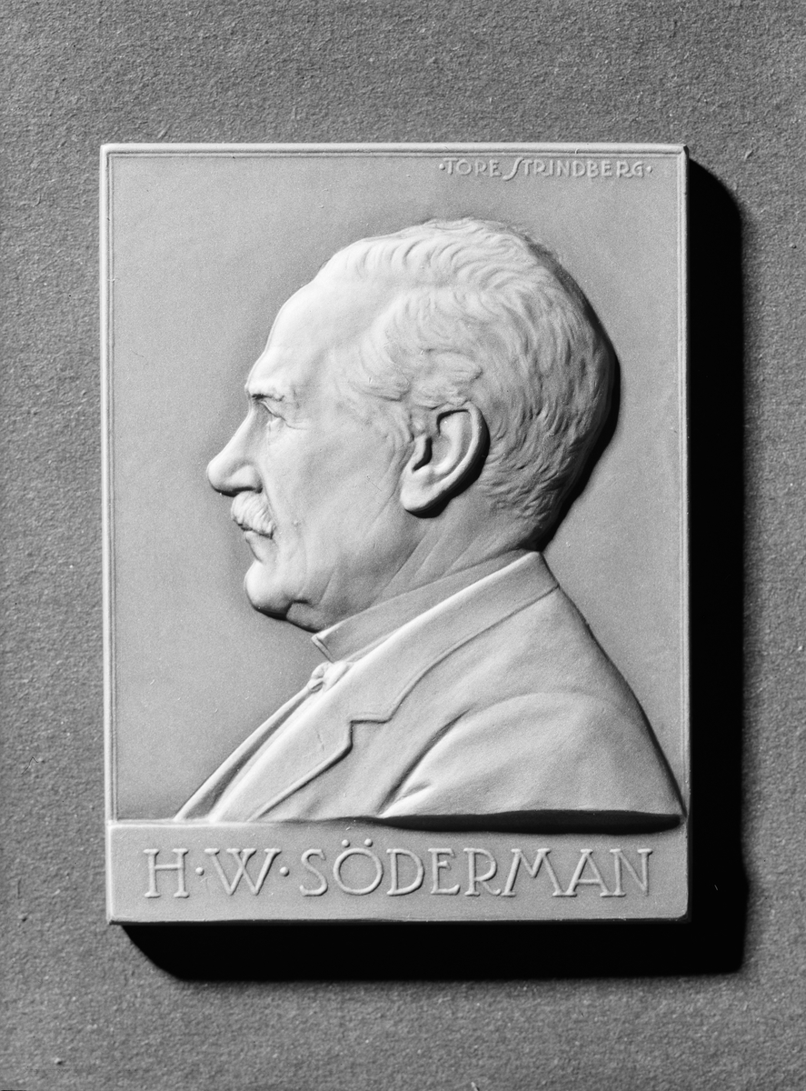 Paul Sandberg, Plakett föreställande Upsala Ångqvarn AB:s ledare H. W. Söderman - huvud i relief av Tore Strindberg