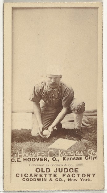 Goodwin & Company, Charles E. "Charlie" Hoover, Catcher, Kansas City Cowboys, from the Old Judge series (N172) for Old Judge Cigarettes