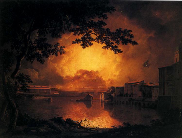 Joseph Wright of Derby, The Girandola at the Castel Sant'Angelo in Rome