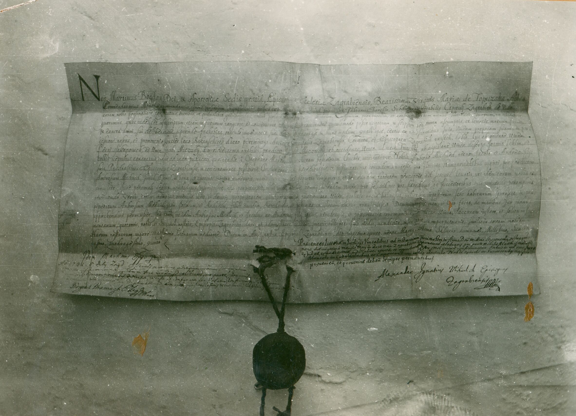 Većeslav Henneberg, Medvedski Breg - Isprava iz 1645.