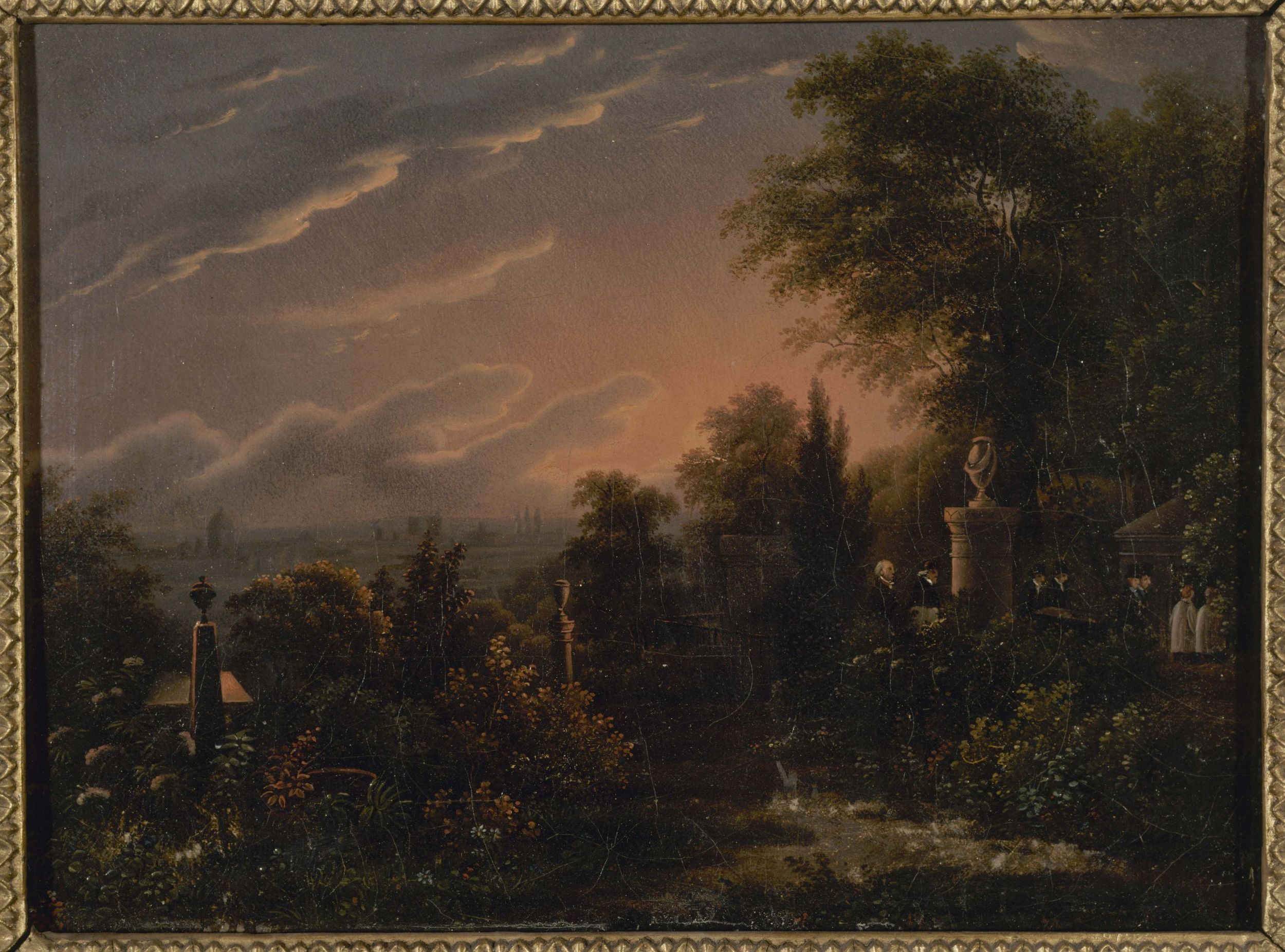 Anonyme, Le cimetière du Père-Lachaise, vers 1820, actuel 20ème arrondissement.
