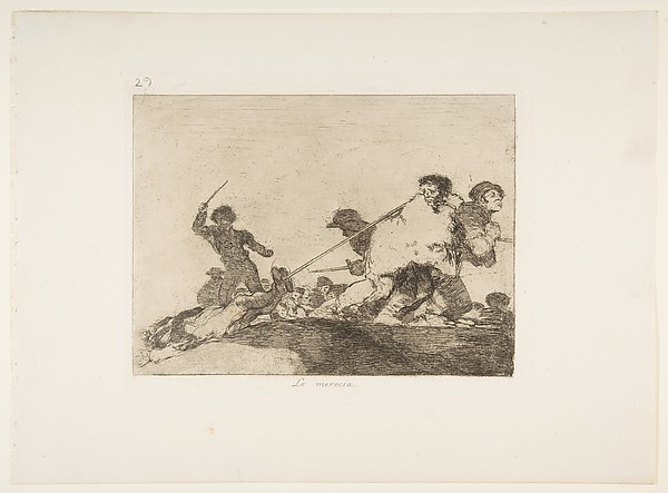 Goya (Francisco de Goya y Lucientes), Plate 29 from "The Disasters of War" (Los Desastres de la Guerra): 'He deserved it' (Lo merecia)