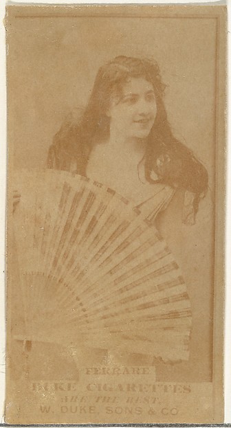 W. Duke, Sons & Co., Miss Ferrare, from the Actors and Actresses series (N145-7) issued by Duke Sons & Co. to promote Duke Cigarettes