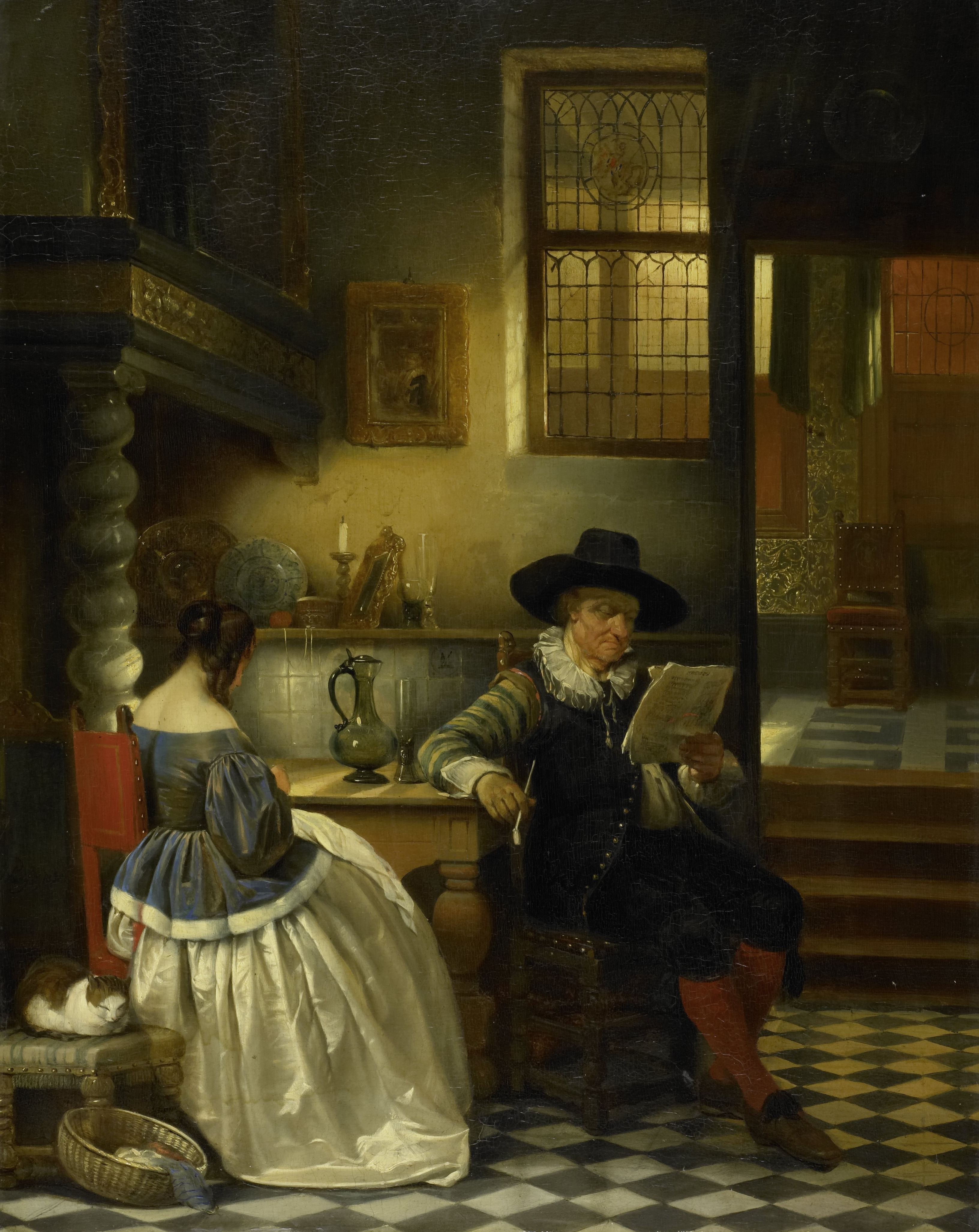 Jan August Hendrik Leys, An Interior of the 17th Century