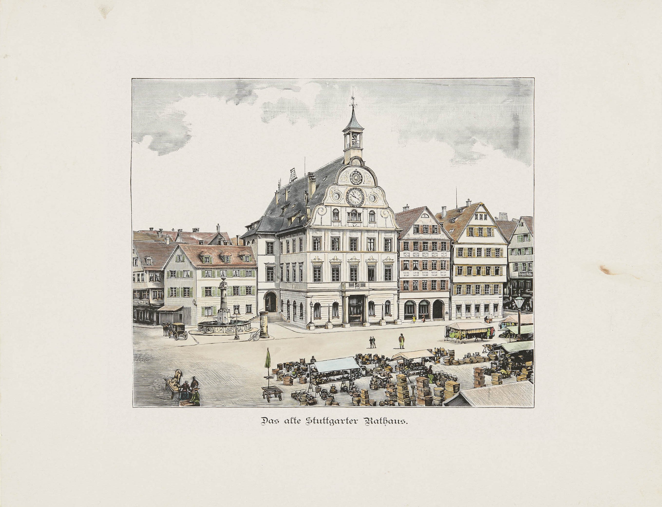 Unknown artist, "Das alte Stuttgarter Rathaus."