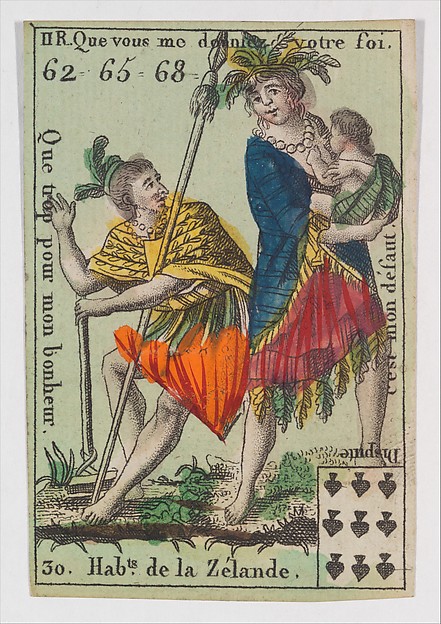 Anonymous, French, 18th century, Hab.ts de la Zelande, from the playing cards (for quartets) "Costumes des Peuples Étrangers"