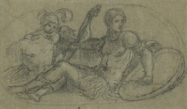 Paris Bordone, Seated Male Figure with Putto and Armor