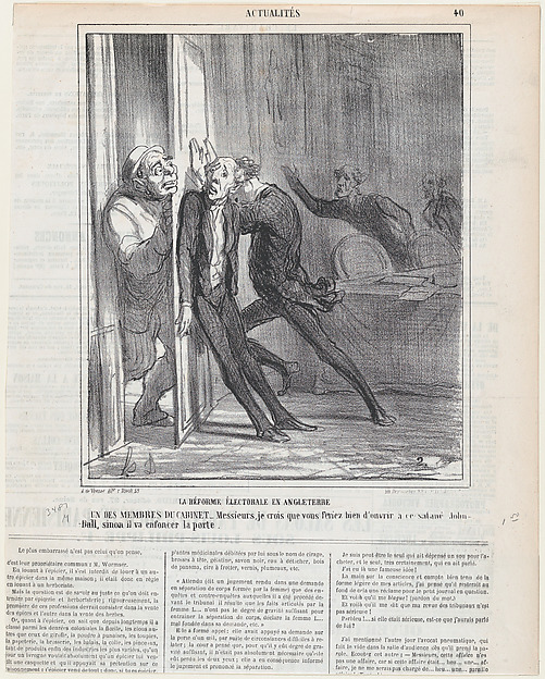 Honoré Daumier, Election reform in England, from 'News of the day,' published in Le Charivari, February 26, 1866
