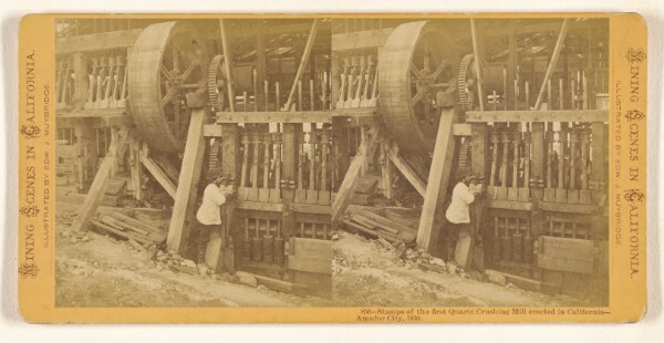 Eadweard J. Muybridge, Stamps of the first Quartz Crushing Mill erected in California - Amador City, 1850.
