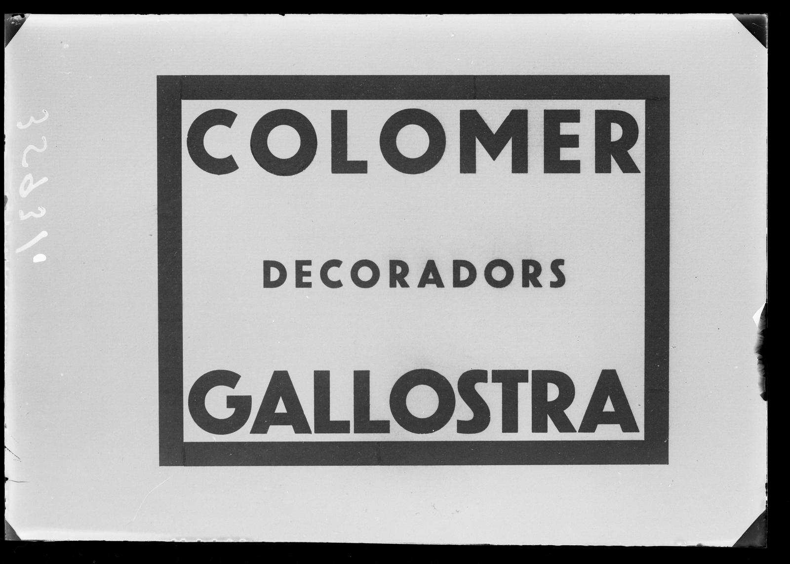 Desconegut, [Cartell publicitari de Colomer Gallostra]