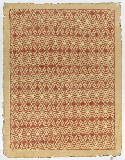 Anonymous, Sheet with overall red geometric pattern